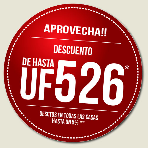 <p>Casas en Chicureo con descuento de hasta UF526*</p>
